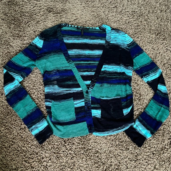 EUC “Letty” Sweater Space Dye Cardigan Scandi Colorful Knitwear - Picture 3 of 10